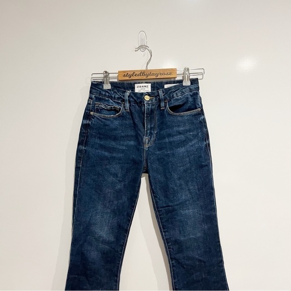 FRAME - Le Crop Mini Boot Jean Shredded Raw Hem in Bayberry - Picture 5 of 12